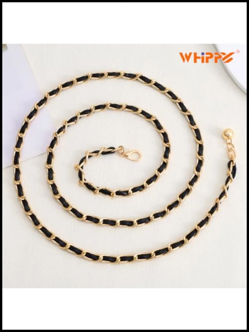 Metal Chain Waist Belt Adjustable Leather Link Chain Belt for Dresses Jeans